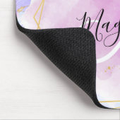 Chic Floral Blue Pink Gold Rainbow Marble Monogram Muismat (Hoek)