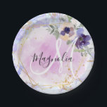 Chic Floral Blue Pink Gold Rainbow Marble Monogram Papieren Bordje<br><div class="desc">Meisjes- en chroompapieren borden met blauw marmer regenboogeenhoorns,  een goudfloraal lijst met blauw- en perzikbloemen en een roze blauwe achtergrond. Uw douanenaam en monogram worden geschreven in een elegant handgeschreven manuscript met letters. U kunt de tekstkleur en de doopvontstijl en de grootte veranderen gebruikend de pas optie aan.</div>