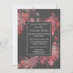 Chic Floral Blush Paint Splatter Vrijgezellenfeest Kaart