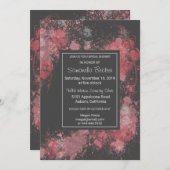 Chic Floral Blush Paint Splatter Vrijgezellenfeest Kaart (Voorkant / Achterkant)