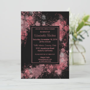 Chic Floral Blush Paint Splatter Vrijgezellenfeest Kaart