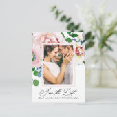 Chic Floral Boeket en Lijst Save the Date Uitnodiging Briefkaart (Staand voorkant)