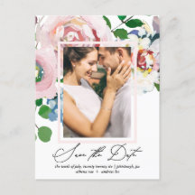 Chic Floral Boeket en Lijst Save the Date