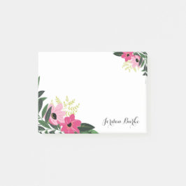 Chic Floral Border Monogram Post-it® Notes