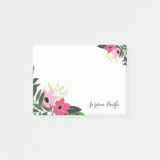 Chic Floral Border Monogram Post-it® Notes (Voorkant)