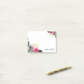 Chic Floral Border Monogram Post-it® Notes (Op bureau)