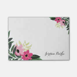Chic Floral Border Monogram Post-it® Notes
