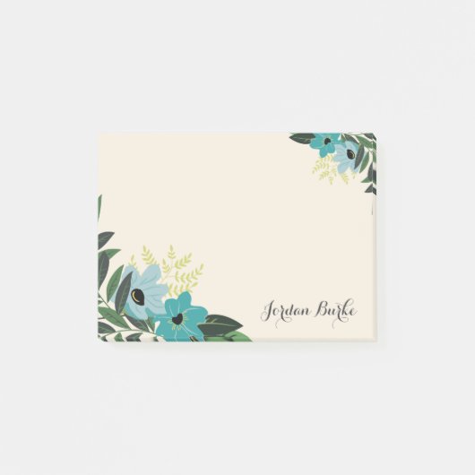 Chic Floral Border Monogram Post-it® Notes (Voorkant)