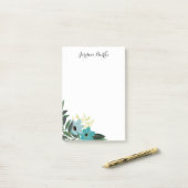 Chic Floral Border Monogram Post-it® Notes (Op bureau)