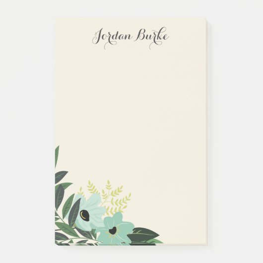 Chic Floral Border Monogram Post-it® Notes (Voorkant)