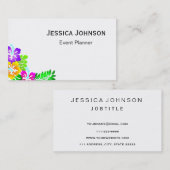 Chic Floral Border Monogram Visitekaartje (Voorkant / Achterkant)