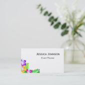 Chic Floral Border Monogram Visitekaartje (Staand voorkant)