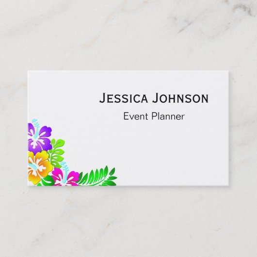 Chic Floral Border Monogram Visitekaartje (Voorkant)