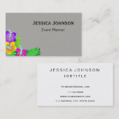 Chic Floral Border Monogram Visitekaartje (Voorkant / Achterkant)