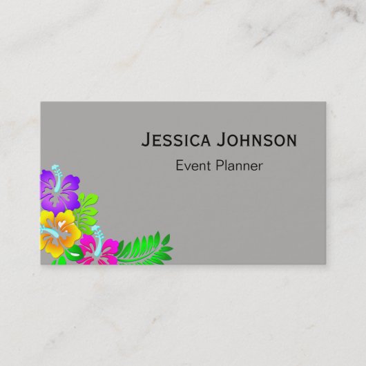 Chic Floral Border Monogram Visitekaartje (Voorkant)
