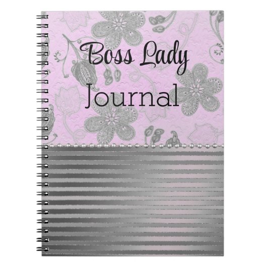 Chic Floral Boss Lady Notitieboek (Voorkant)