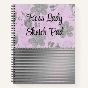 Chic Floral Boss Lady Sketch Notitieboek
