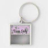 Chic Floral "Boss Lady" Sleutelhanger (Voorkant)