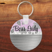 Chic Floral "Boss Lady" Sleutelhanger (Achterkant)