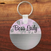 Chic Floral "Boss Lady" Sleutelhanger (Voorkant)