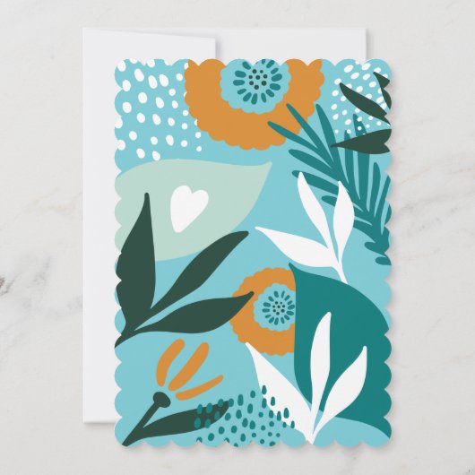 Chic Floral Botanical Bird Baby shower Invitation Kaart (Achterkant)