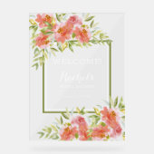 Chic Floral Bouquet Vrijgezellenfeest Welkom Acryl Bord (Voorkant)