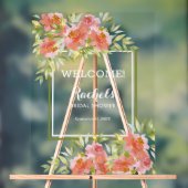 Chic Floral Bouquet Vrijgezellenfeest Welkom Acryl Bord (Neutraal)
