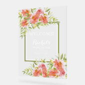 Chic Floral Bouquet Vrijgezellenfeest Welkom Acryl Bord (Hoek)