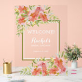 Chic Floral Bouquet Vrijgezellenfeest Welkom Acryl Bord (Huwelijk)