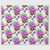 Chic Floral Boutique Personalized Christmas Cadeaupapier (Vlak)