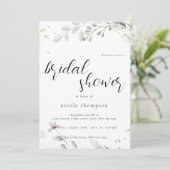 Chic Floral Bridal Shower Invitation Minimal Kaart (Staand voorkant)