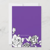 Chic Floral Bridal Shower Paars Kaart (Achterkant)