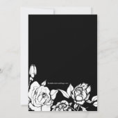 Chic Floral Bridal Shower - uitnodiging zwart (Achterkant)