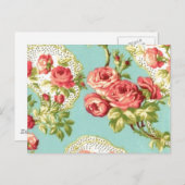   Chic Floral Briefkaart (Voorkant / Achterkant)