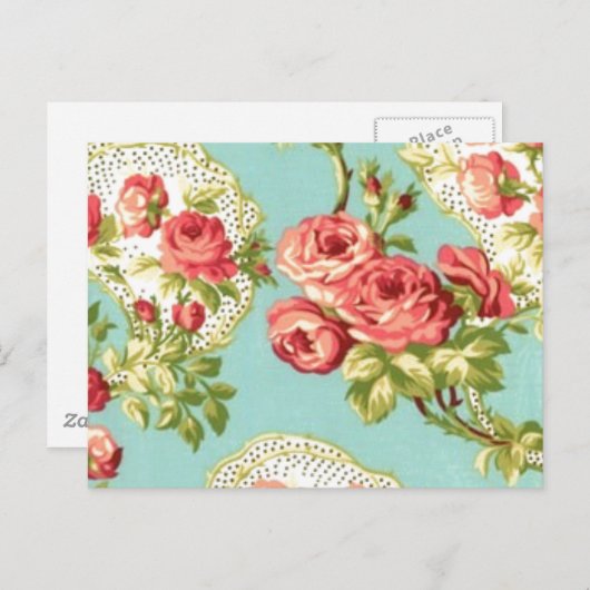   Chic Floral Briefkaart (Voorkant / Achterkant)