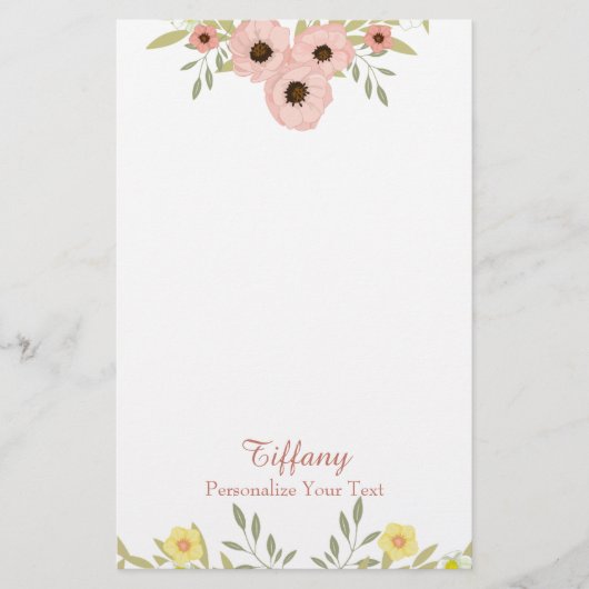 Chic Floral Briefpapier (Voorkant)