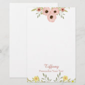 Chic Floral Briefpapier (Voorkant / Achterkant)