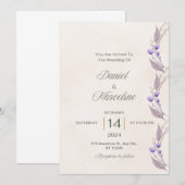 Chic Floral bruiloft uitnodiging (Voorkant / Achterkant)