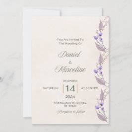 Chic Floral bruiloft uitnodiging