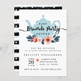 Chic Floral Bunch Party Boy Baby shower Kaart
