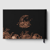 Chic Floral Celestial Moon Stars Photo Quinceañera Gastenboek (Achterkant)