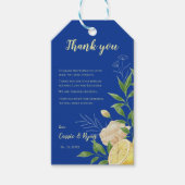 Chic Floral Citrus Citrus bruiloft Bedankt Bericht Cadeaulabel (Voorkant)