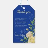 Chic Floral Citrus Citrus bruiloft Bedankt Bericht Cadeaulabel (Achterkant)