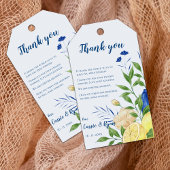 Chic Floral Citrus Citrus bruiloft Bedankt Bericht Cadeaulabel