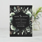 Chic Floral Classic Sage Green Wedding Save The Date (Staand voorkant)