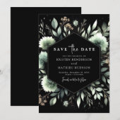 Chic Floral Classic Sage Green Wedding Save The Date (Voorkant / Achterkant)