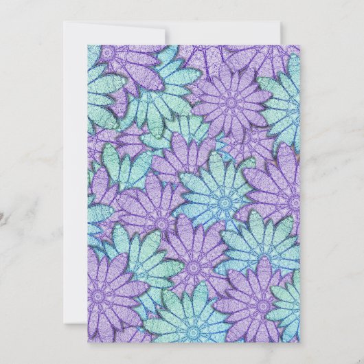 Chic Floral Color Combo Wedding Kaart (Achterkant)