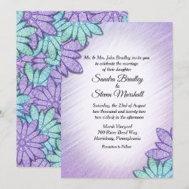 Chic Floral Color Combo Wedding Kaart