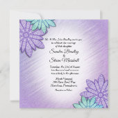 Chic Floral Color Combo Wedding Kaart (Voorkant)