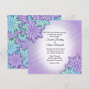 Chic Floral Color Combo Wedding Kaart